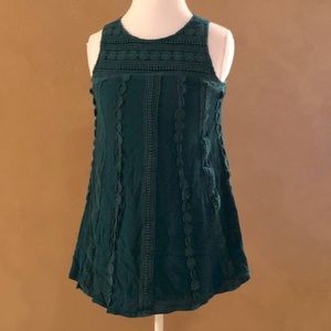 Forever 21 Forest Green Crochet Loose Mini Dress